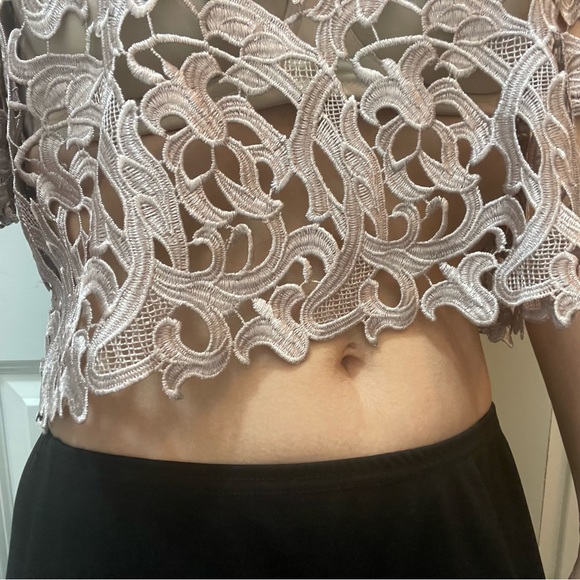 Cream lace crop top S - Picture 15 of 15